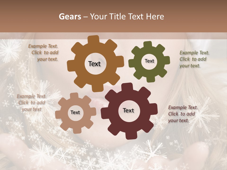 Winter Woman Blowing A Gift Os Snow To The Camera PowerPoint Template