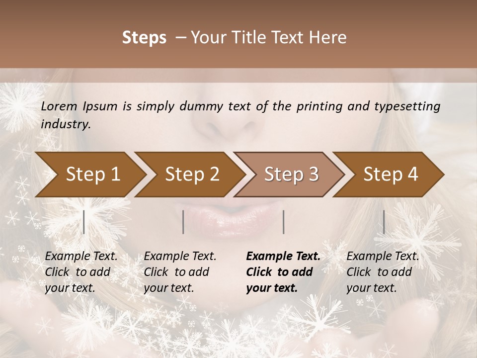 Winter Woman Blowing A Gift Os Snow To The Camera PowerPoint Template