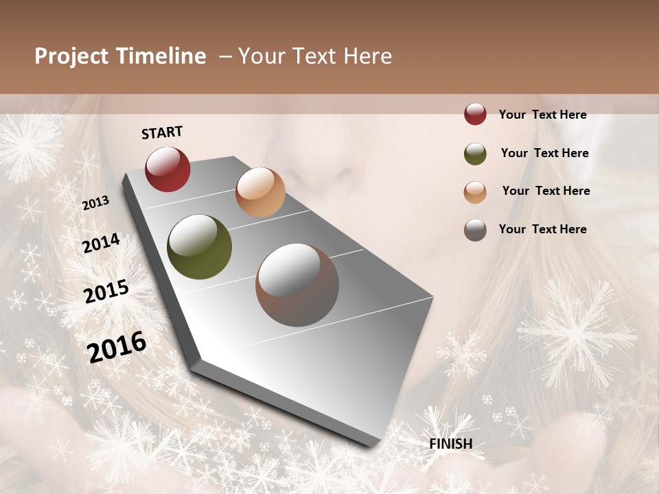 Winter Woman Blowing A Gift Os Snow To The Camera PowerPoint Template