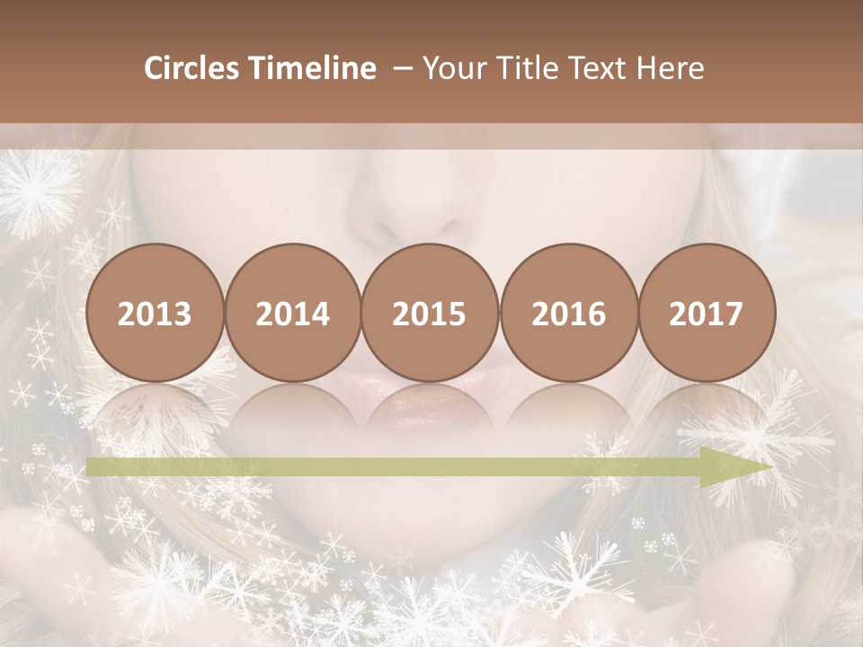 Winter Woman Blowing A Gift Os Snow To The Camera PowerPoint Template