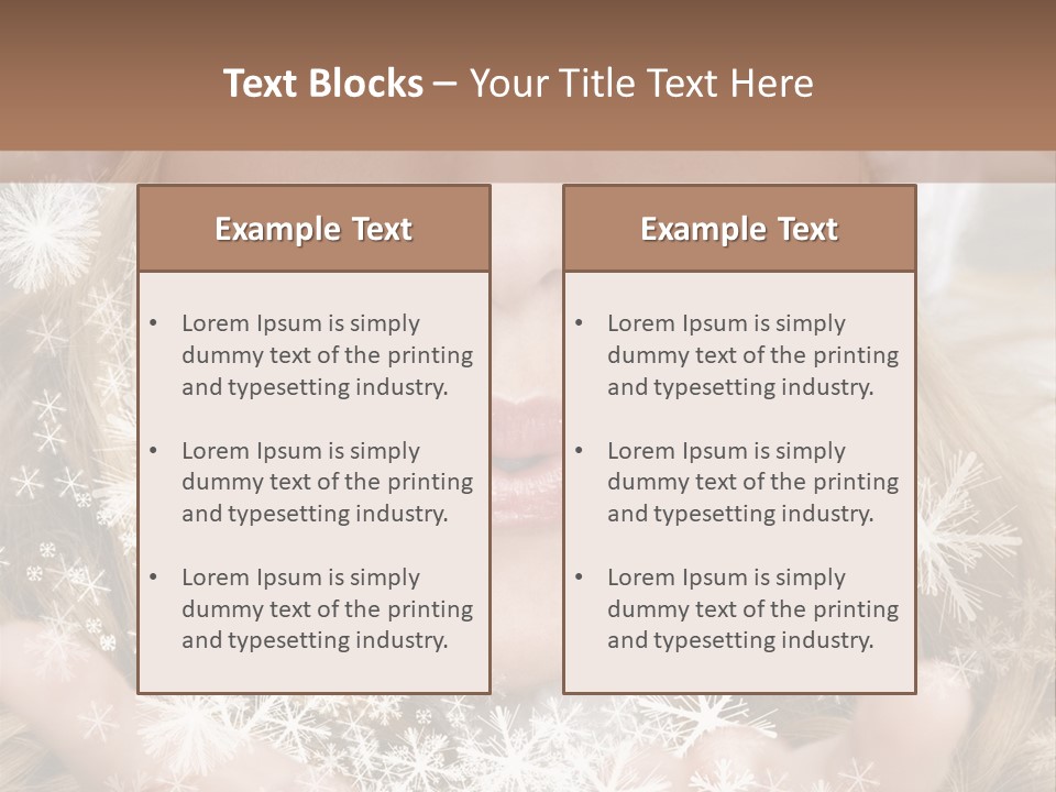 Winter Woman Blowing A Gift Os Snow To The Camera PowerPoint Template