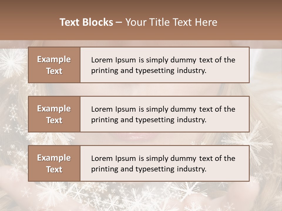 Winter Woman Blowing A Gift Os Snow To The Camera PowerPoint Template