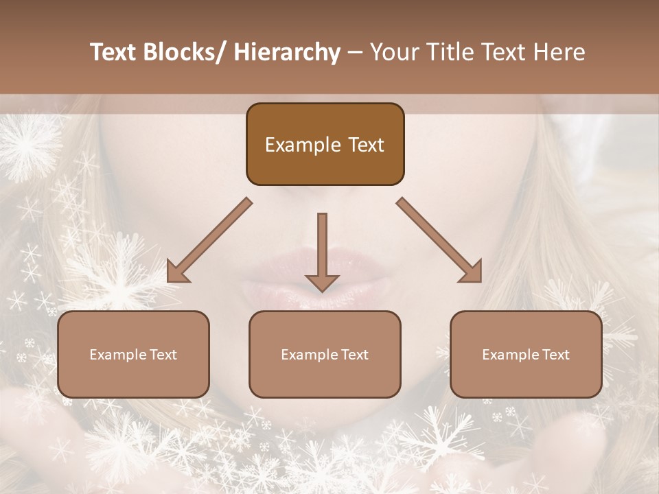 Winter Woman Blowing A Gift Os Snow To The Camera PowerPoint Template