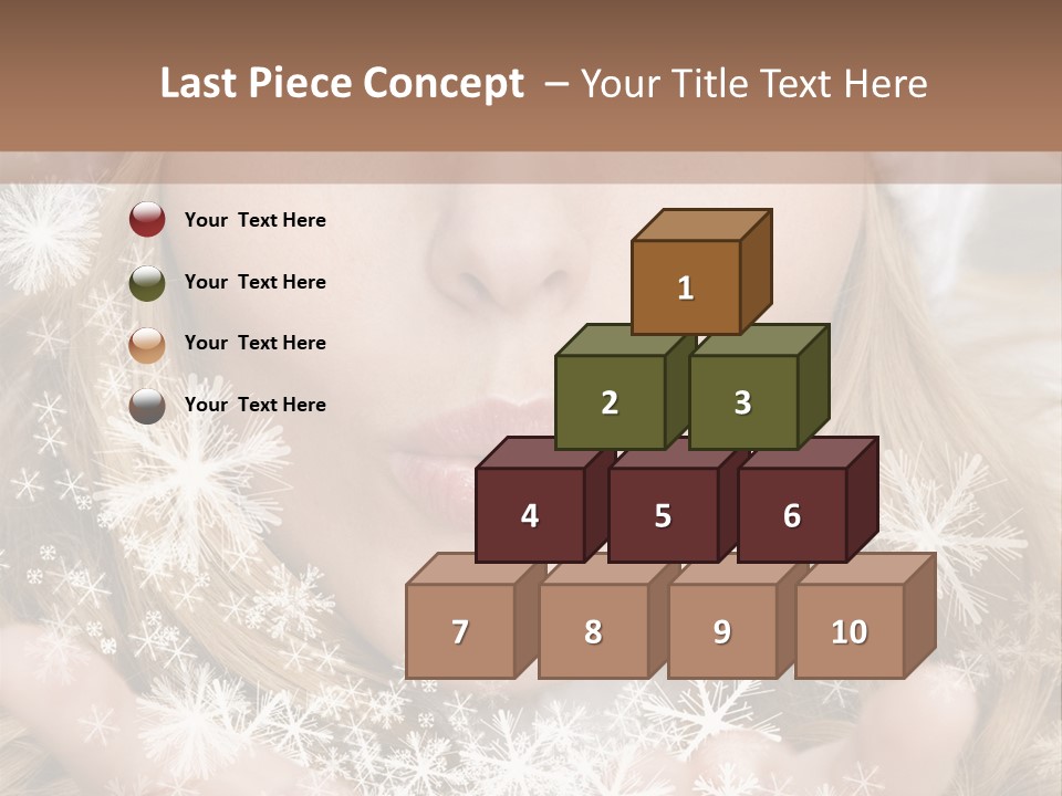 Winter Woman Blowing A Gift Os Snow To The Camera PowerPoint Template