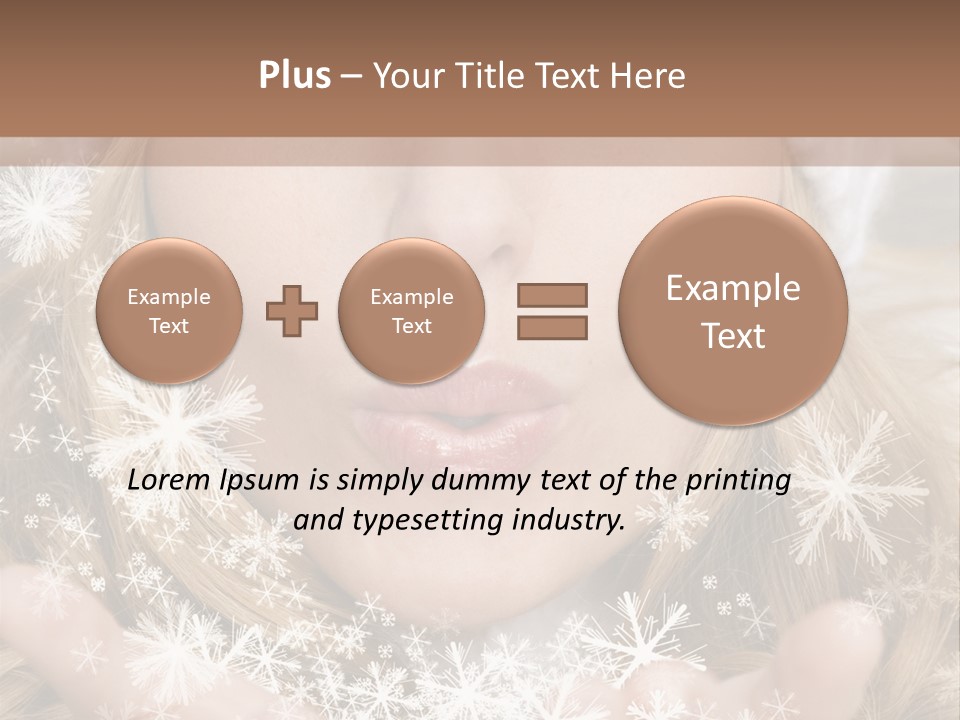 Winter Woman Blowing A Gift Os Snow To The Camera PowerPoint Template