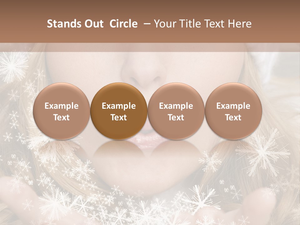 Winter Woman Blowing A Gift Os Snow To The Camera PowerPoint Template