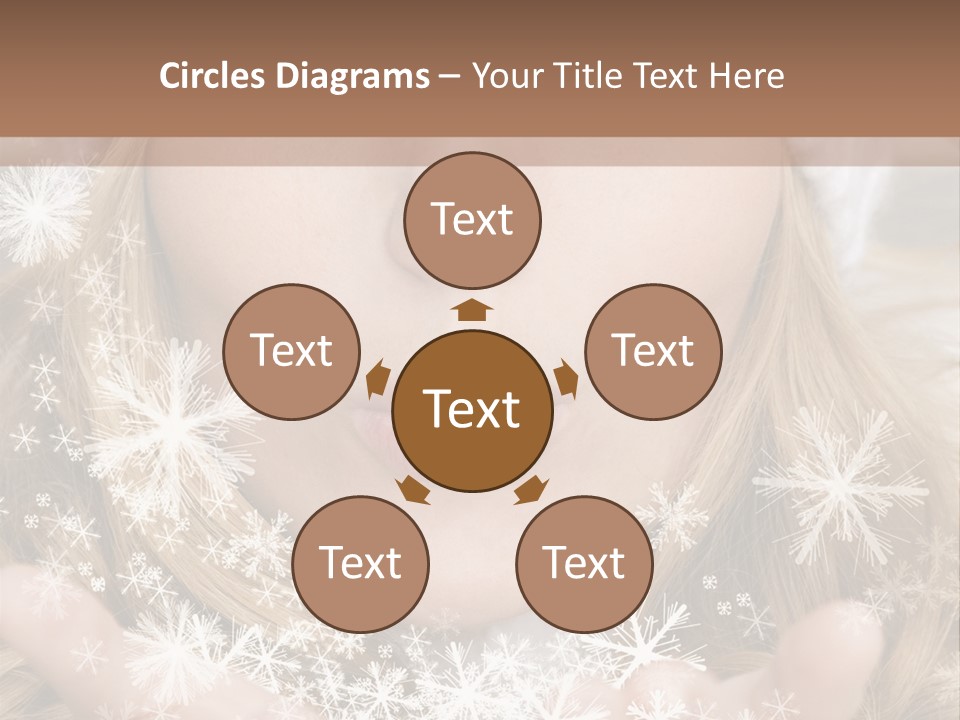 Winter Woman Blowing A Gift Os Snow To The Camera PowerPoint Template