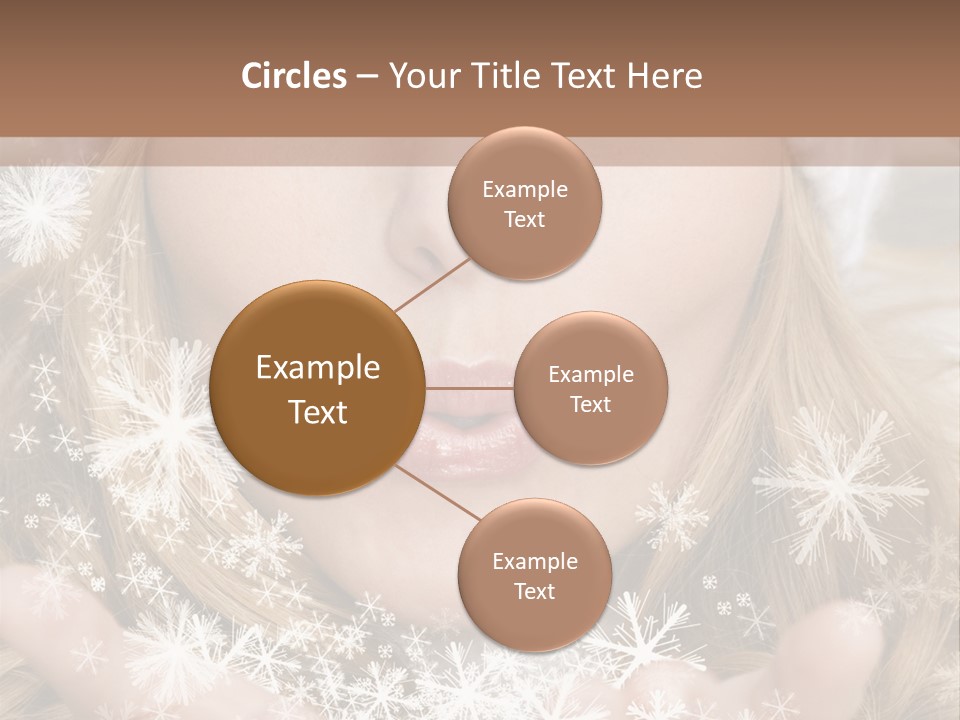 Winter Woman Blowing A Gift Os Snow To The Camera PowerPoint Template