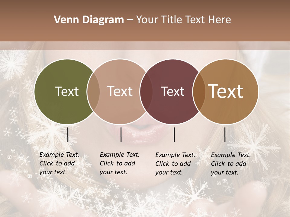 Winter Woman Blowing A Gift Os Snow To The Camera PowerPoint Template