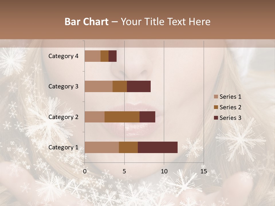 Winter Woman Blowing A Gift Os Snow To The Camera PowerPoint Template