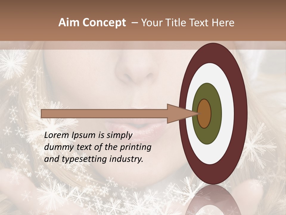 Winter Woman Blowing A Gift Os Snow To The Camera PowerPoint Template