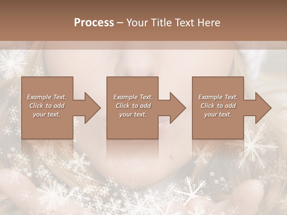 Winter Woman Blowing A Gift Os Snow To The Camera PowerPoint Template