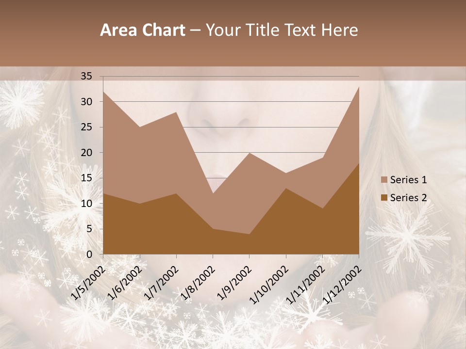 Winter Woman Blowing A Gift Os Snow To The Camera PowerPoint Template