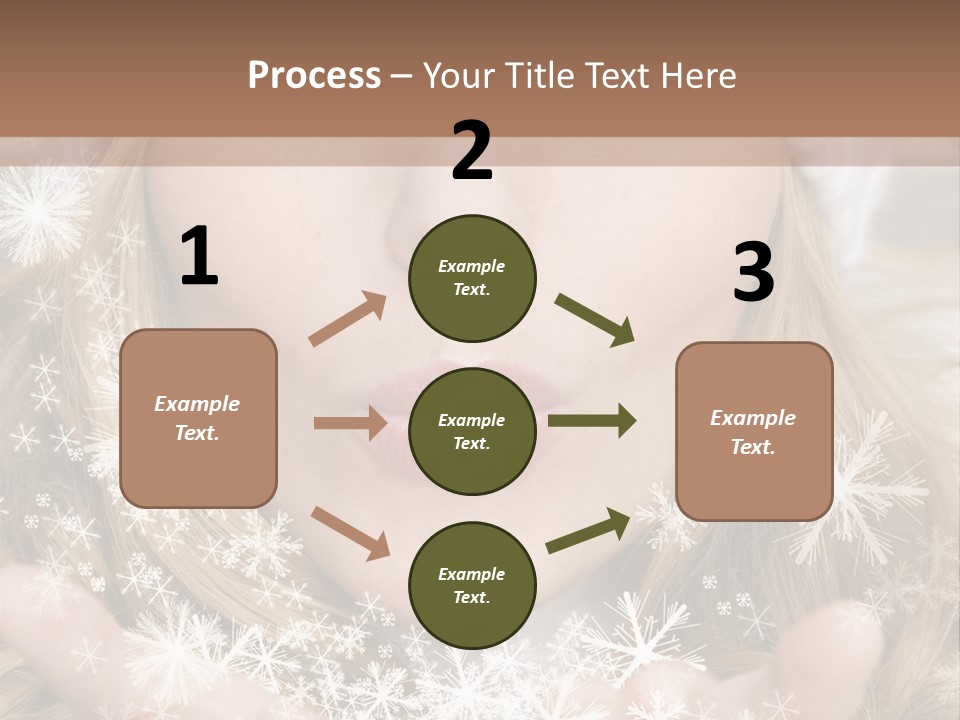 Winter Woman Blowing A Gift Os Snow To The Camera PowerPoint Template