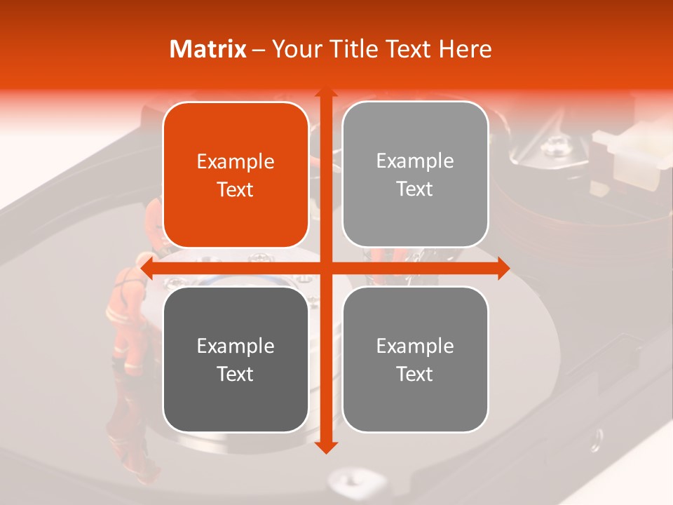 Miniature Technicians Closely Inspecting A Hard Drive For Viruses, Spyware And Trojans. Computer Technician Concept. PowerPoint Template