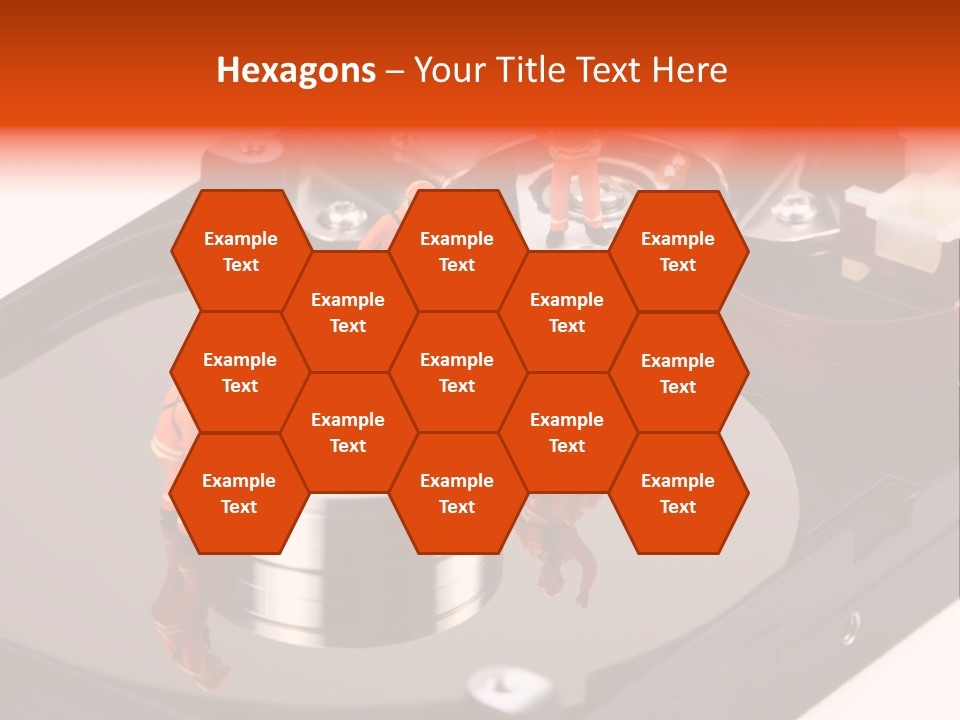 Miniature Technicians Closely Inspecting A Hard Drive For Viruses, Spyware And Trojans. Computer Technician Concept. PowerPoint Template