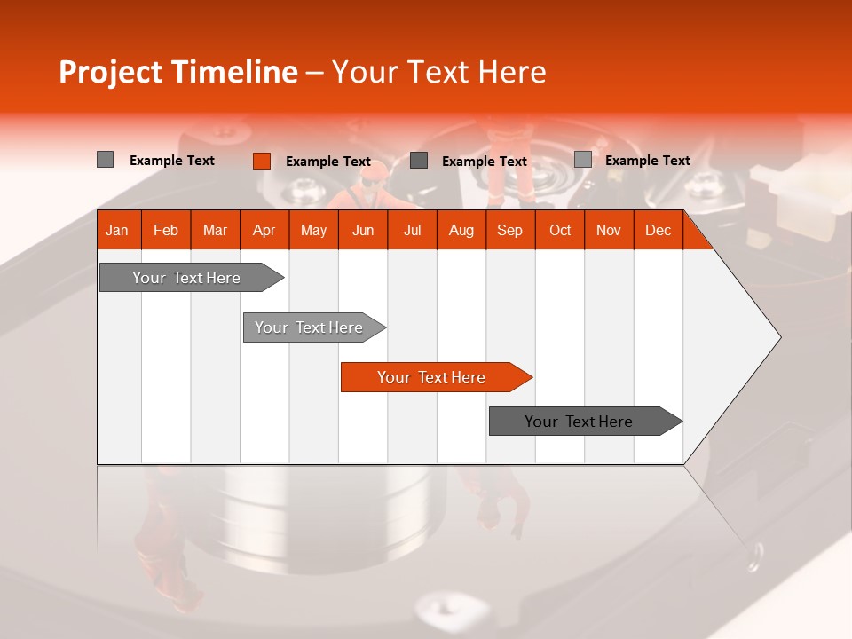 Miniature Technicians Closely Inspecting A Hard Drive For Viruses, Spyware And Trojans. Computer Technician Concept. PowerPoint Template