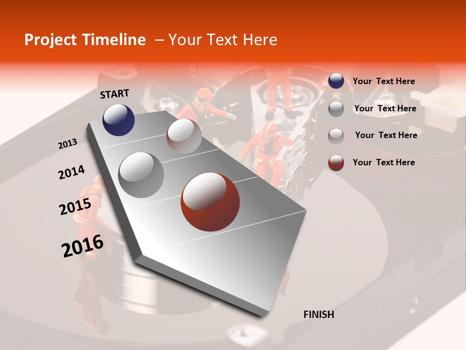 Miniature Technicians Closely Inspecting A Hard Drive For Viruses, Spyware And Trojans. Computer Technician Concept. PowerPoint Template