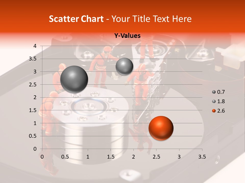 Miniature Technicians Closely Inspecting A Hard Drive For Viruses, Spyware And Trojans. Computer Technician Concept. PowerPoint Template