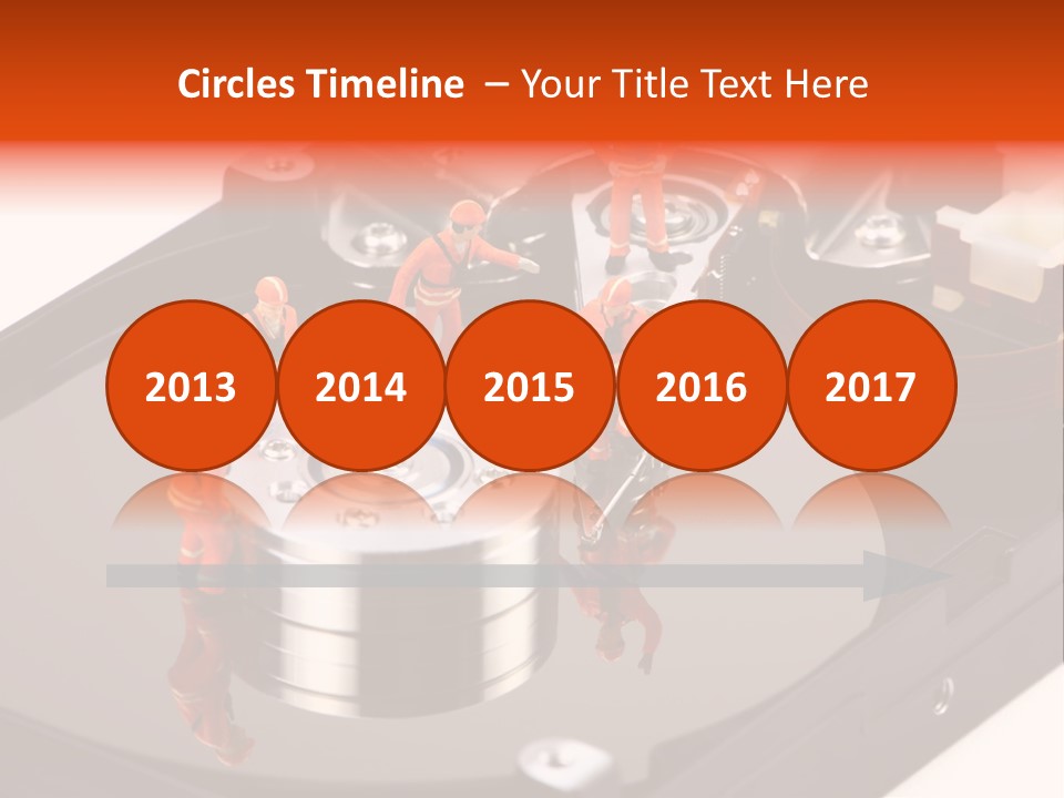Miniature Technicians Closely Inspecting A Hard Drive For Viruses, Spyware And Trojans. Computer Technician Concept. PowerPoint Template