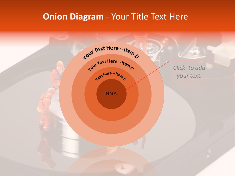 Miniature Technicians Closely Inspecting A Hard Drive For Viruses, Spyware And Trojans. Computer Technician Concept. PowerPoint Template