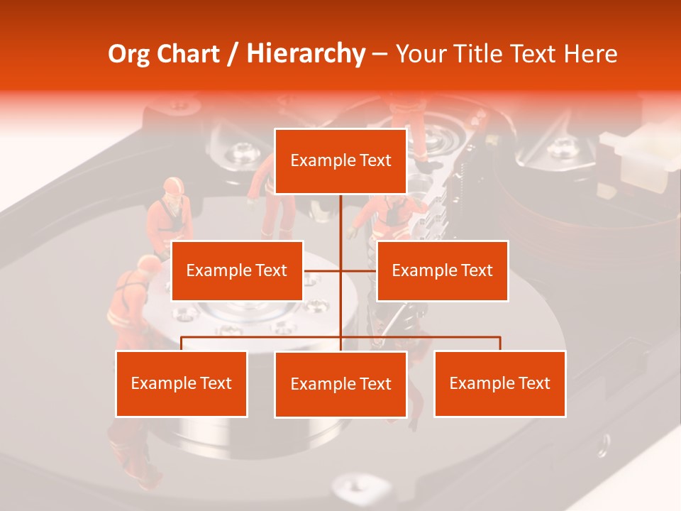 Miniature Technicians Closely Inspecting A Hard Drive For Viruses, Spyware And Trojans. Computer Technician Concept. PowerPoint Template
