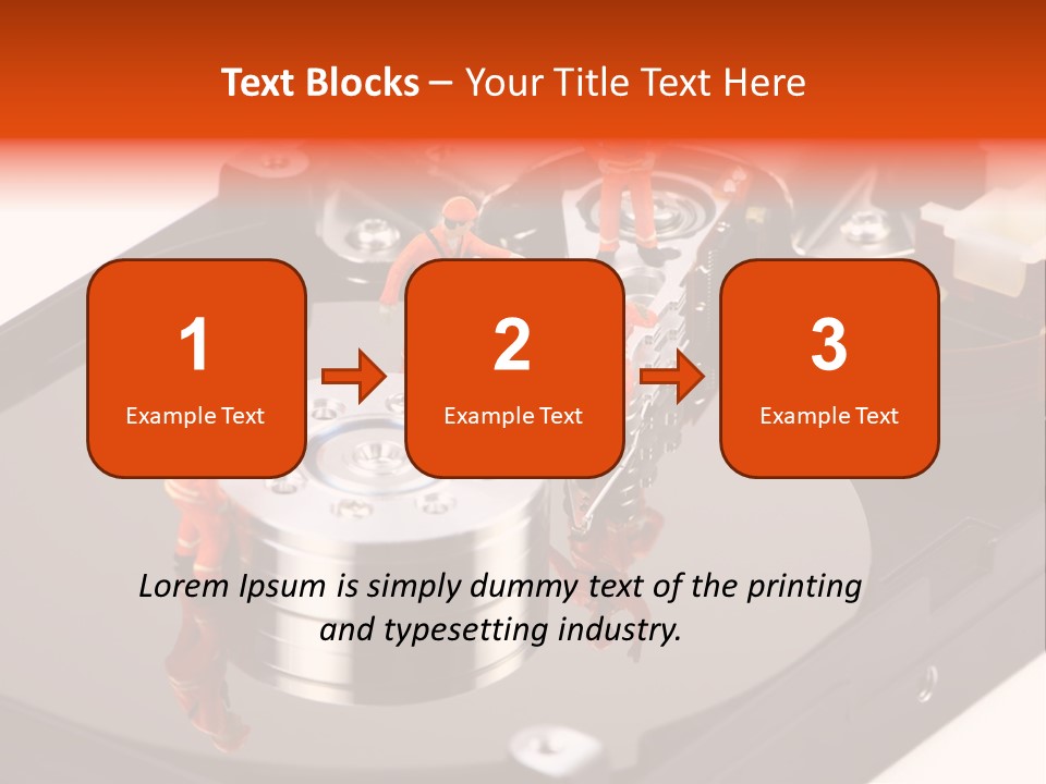 Miniature Technicians Closely Inspecting A Hard Drive For Viruses, Spyware And Trojans. Computer Technician Concept. PowerPoint Template