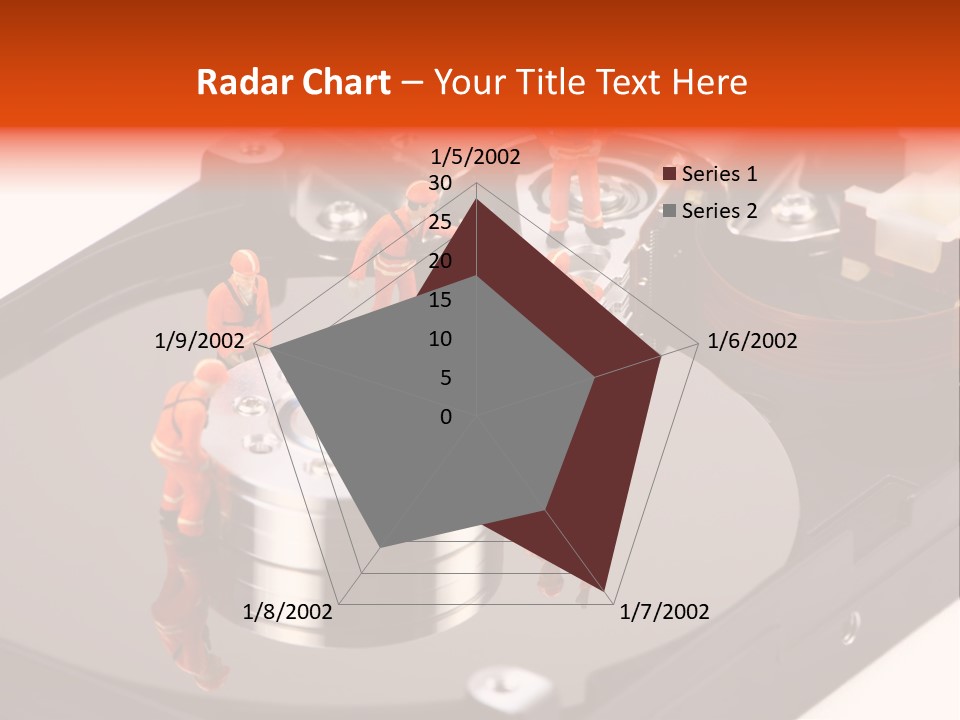 Miniature Technicians Closely Inspecting A Hard Drive For Viruses, Spyware And Trojans. Computer Technician Concept. PowerPoint Template