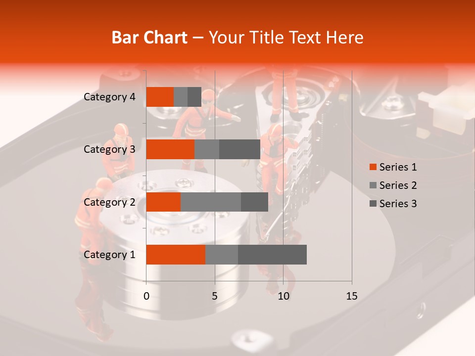Miniature Technicians Closely Inspecting A Hard Drive For Viruses, Spyware And Trojans. Computer Technician Concept. PowerPoint Template