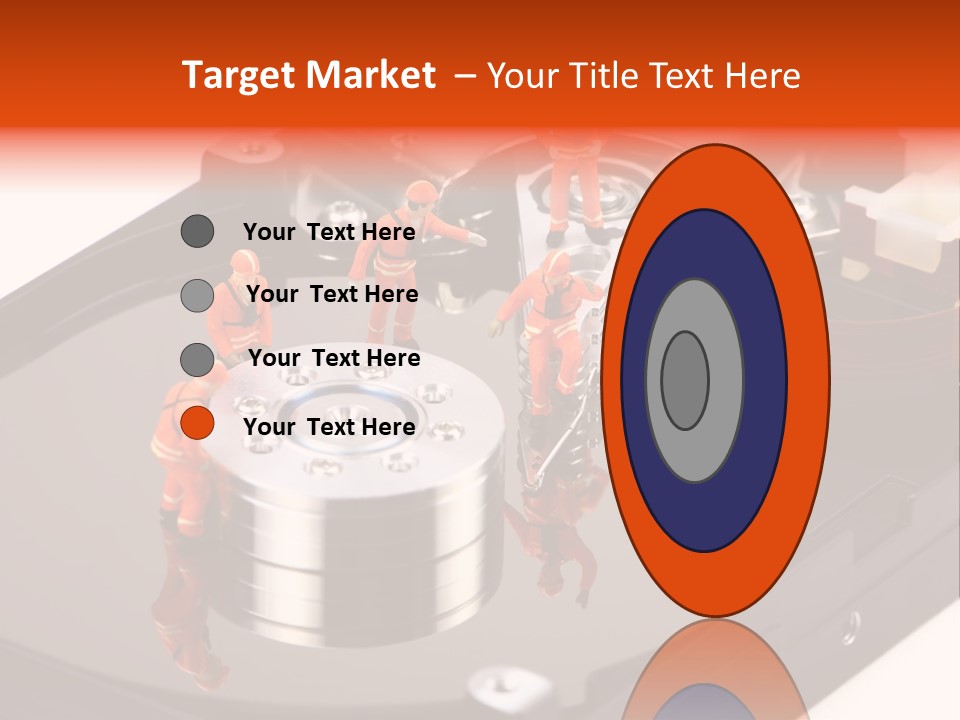 Miniature Technicians Closely Inspecting A Hard Drive For Viruses, Spyware And Trojans. Computer Technician Concept. PowerPoint Template