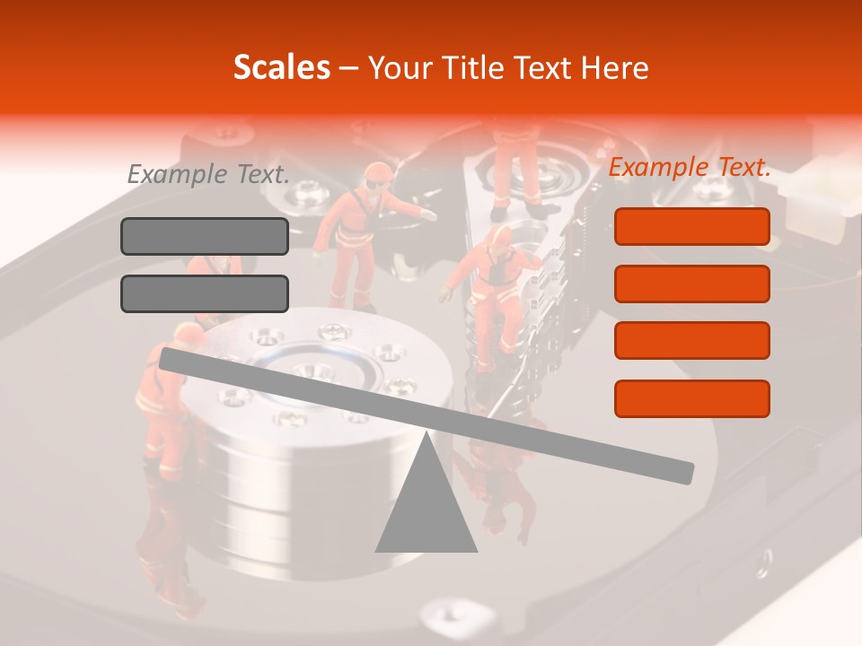 Miniature Technicians Closely Inspecting A Hard Drive For Viruses, Spyware And Trojans. Computer Technician Concept. PowerPoint Template