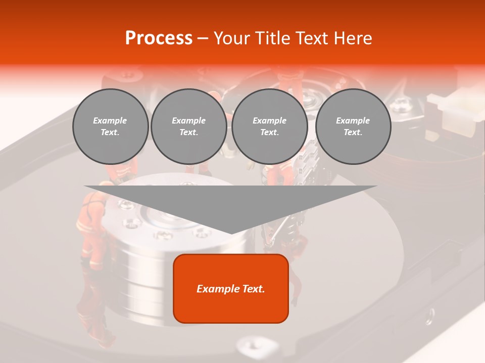 Miniature Technicians Closely Inspecting A Hard Drive For Viruses, Spyware And Trojans. Computer Technician Concept. PowerPoint Template