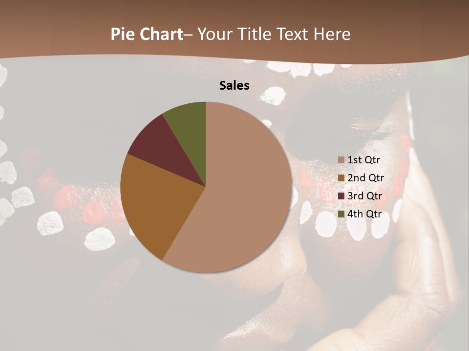 Young African Girl, Tribal Painted Face In White And Red, This Image Is A Straight Raw Conversion, With Powerfull Highlights To Emphase The Black Skin, PowerPoint Template