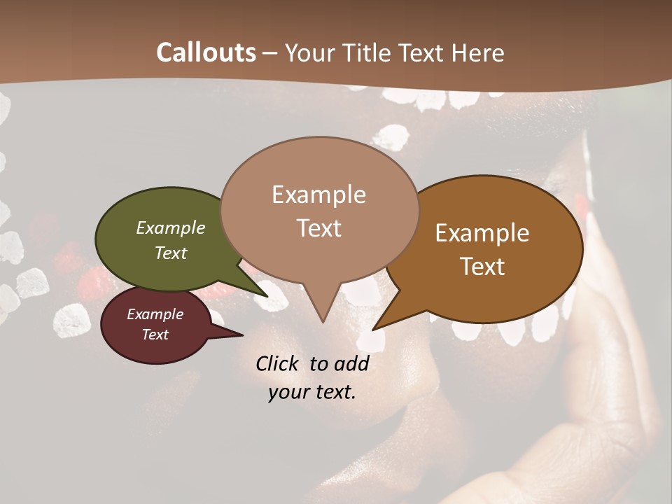 Young African Girl, Tribal Painted Face In White And Red, This Image Is A Straight Raw Conversion, With Powerfull Highlights To Emphase The Black Skin, PowerPoint Template