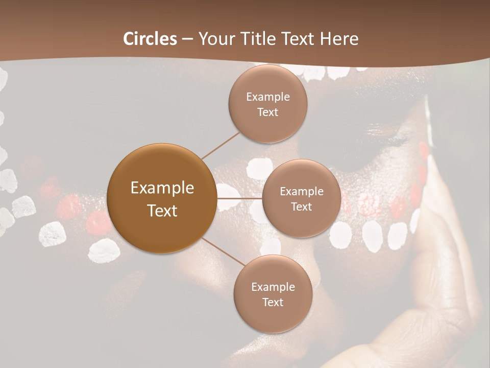 Young African Girl, Tribal Painted Face In White And Red, This Image Is A Straight Raw Conversion, With Powerfull Highlights To Emphase The Black Skin, PowerPoint Template