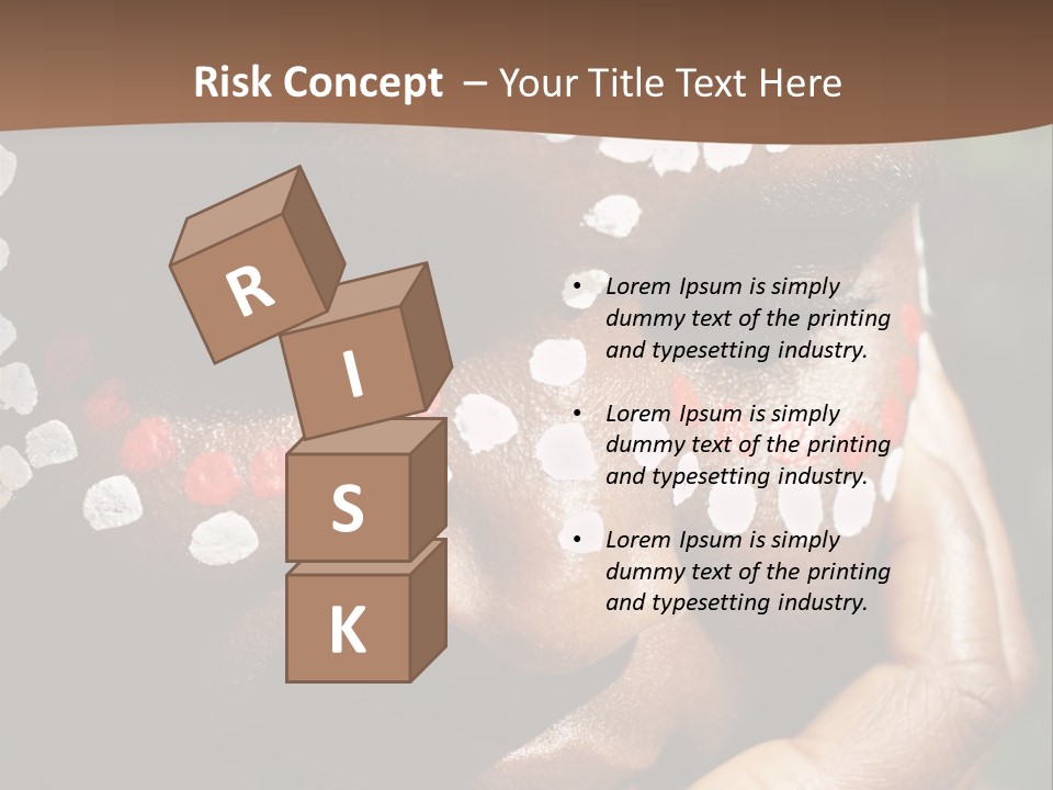 Young African Girl, Tribal Painted Face In White And Red, This Image Is A Straight Raw Conversion, With Powerfull Highlights To Emphase The Black Skin, PowerPoint Template