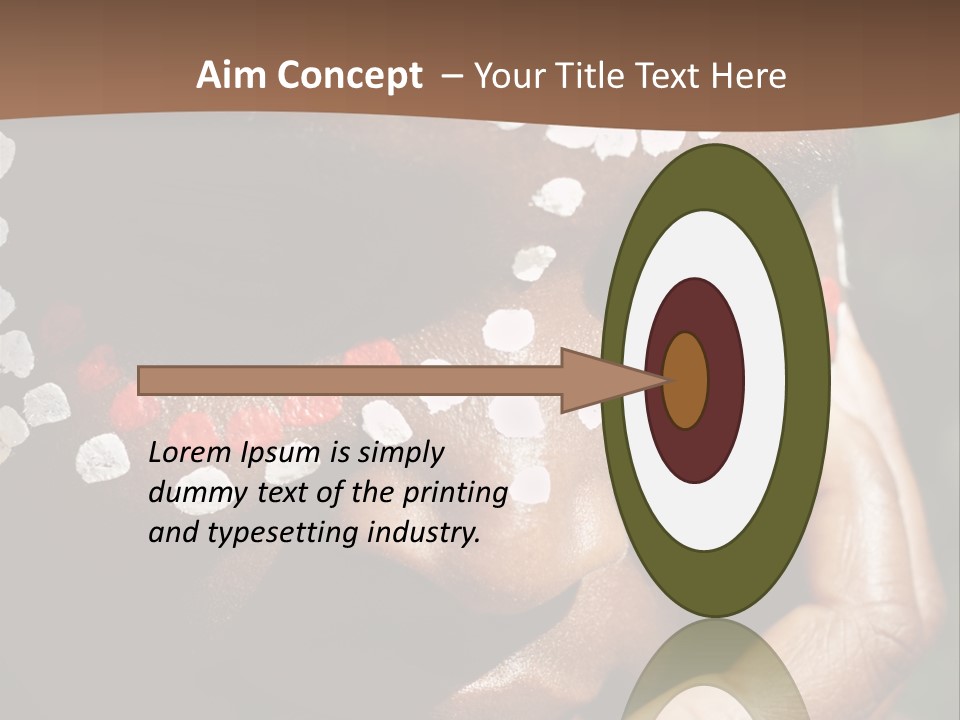 Young African Girl, Tribal Painted Face In White And Red, This Image Is A Straight Raw Conversion, With Powerfull Highlights To Emphase The Black Skin, PowerPoint Template