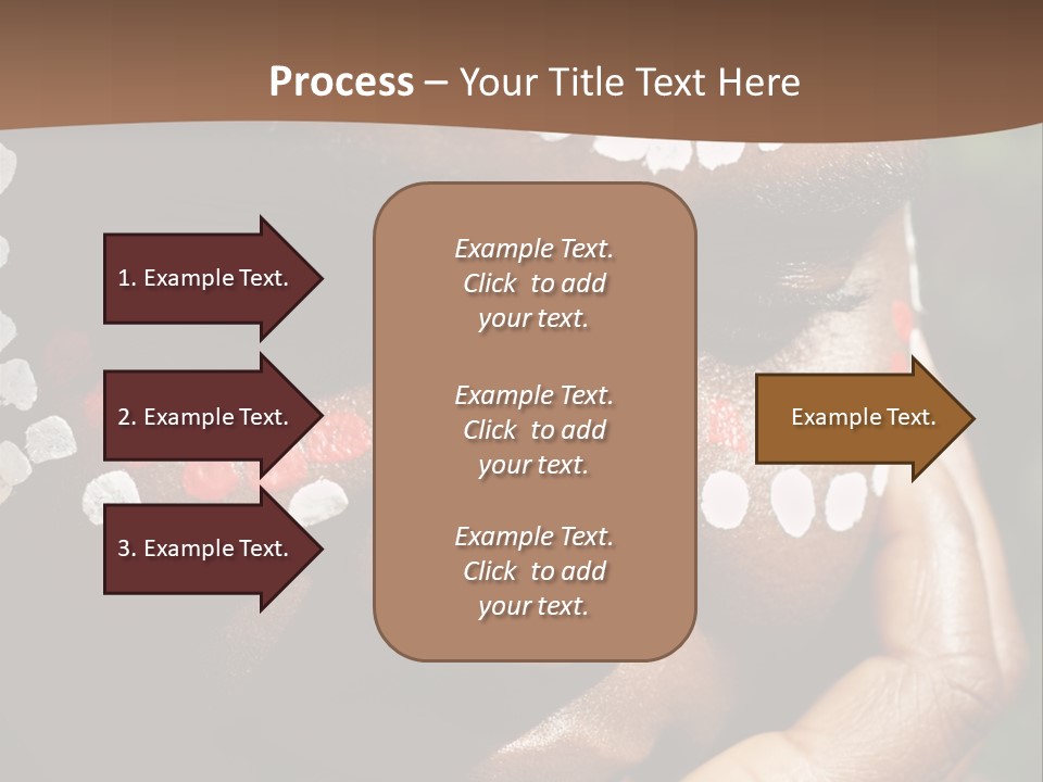 Young African Girl, Tribal Painted Face In White And Red, This Image Is A Straight Raw Conversion, With Powerfull Highlights To Emphase The Black Skin, PowerPoint Template