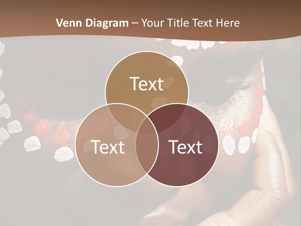 Young African Girl, Tribal Painted Face In White And Red, This Image Is A Straight Raw Conversion, With Powerfull Highlights To Emphase The Black Skin, PowerPoint Template