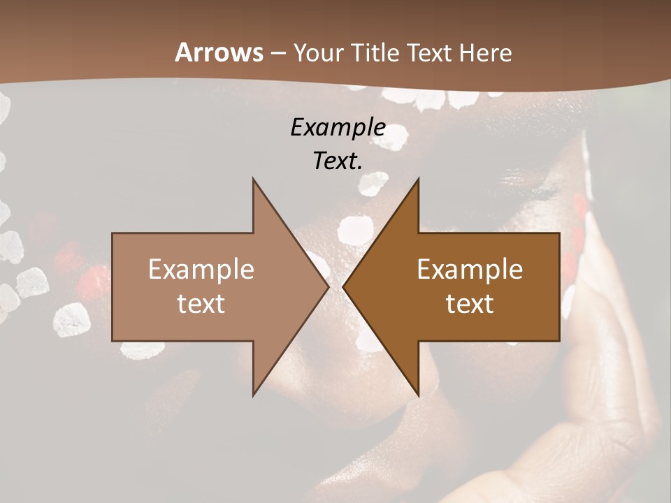 Young African Girl, Tribal Painted Face In White And Red, This Image Is A Straight Raw Conversion, With Powerfull Highlights To Emphase The Black Skin, PowerPoint Template