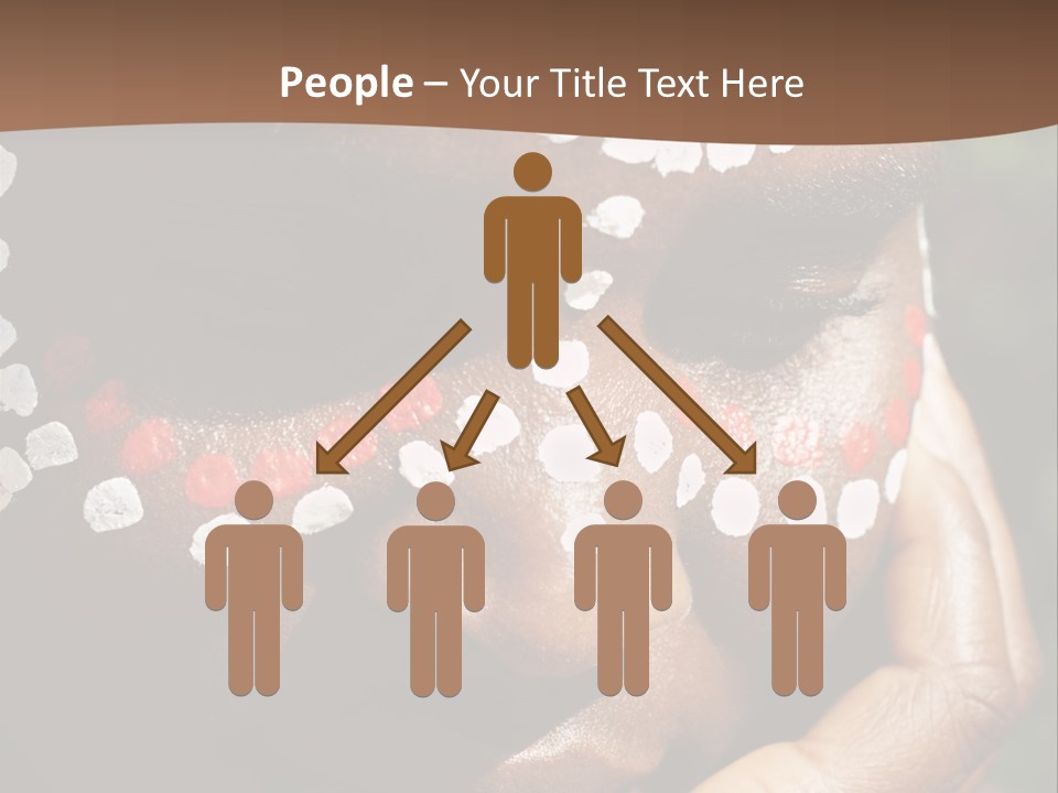 Young African Girl, Tribal Painted Face In White And Red, This Image Is A Straight Raw Conversion, With Powerfull Highlights To Emphase The Black Skin, PowerPoint Template
