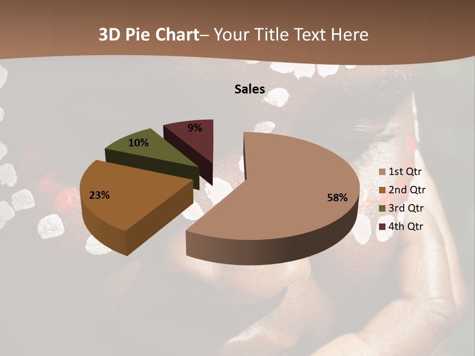 Young African Girl, Tribal Painted Face In White And Red, This Image Is A Straight Raw Conversion, With Powerfull Highlights To Emphase The Black Skin, PowerPoint Template
