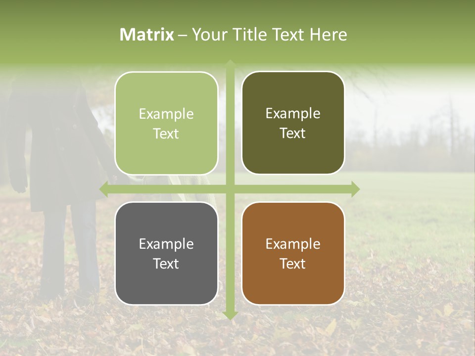 A Young Mixed Race Girl Walking Through The Autumn Leaves With Her Mother PowerPoint Template