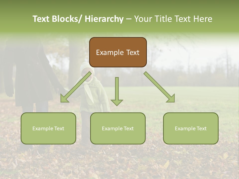 A Young Mixed Race Girl Walking Through The Autumn Leaves With Her Mother PowerPoint Template