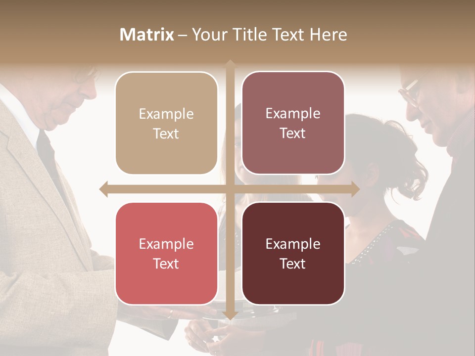 Elderly Man Passing The Bread Of Communion To Three People In The Congregation. Isolated On White. PowerPoint Template