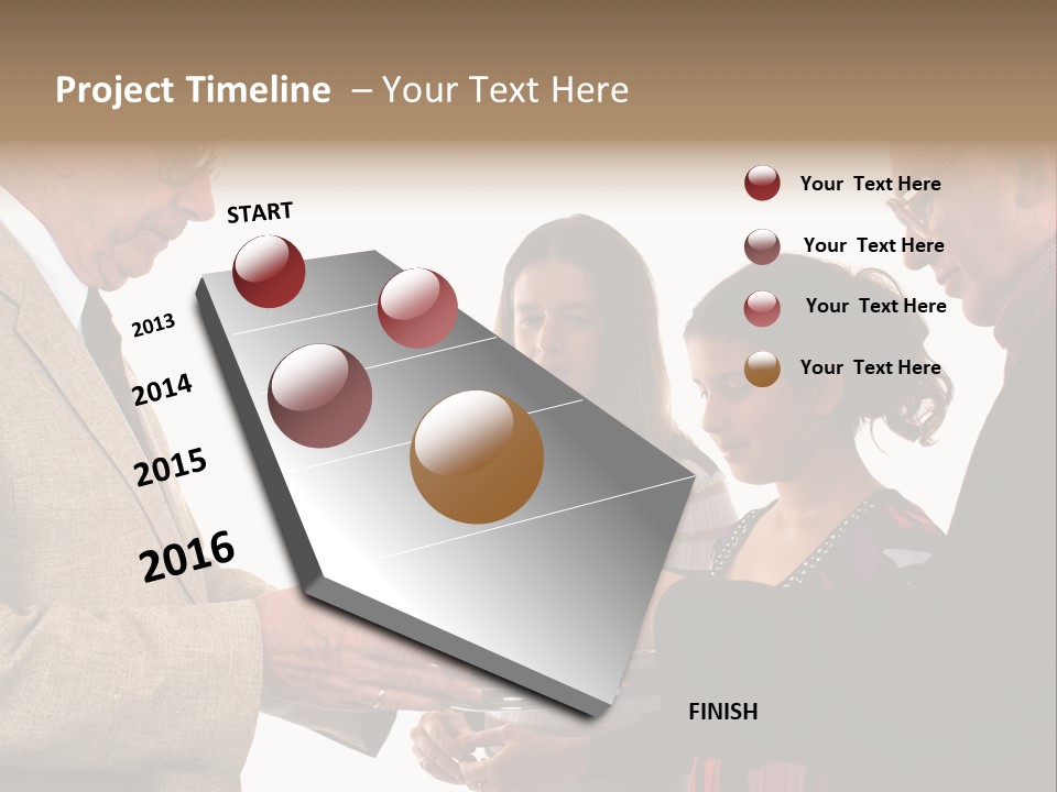 Elderly Man Passing The Bread Of Communion To Three People In The Congregation. Isolated On White. PowerPoint Template