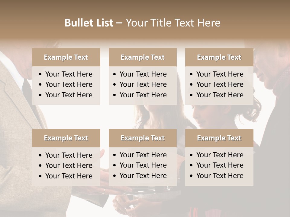 Elderly Man Passing The Bread Of Communion To Three People In The Congregation. Isolated On White. PowerPoint Template