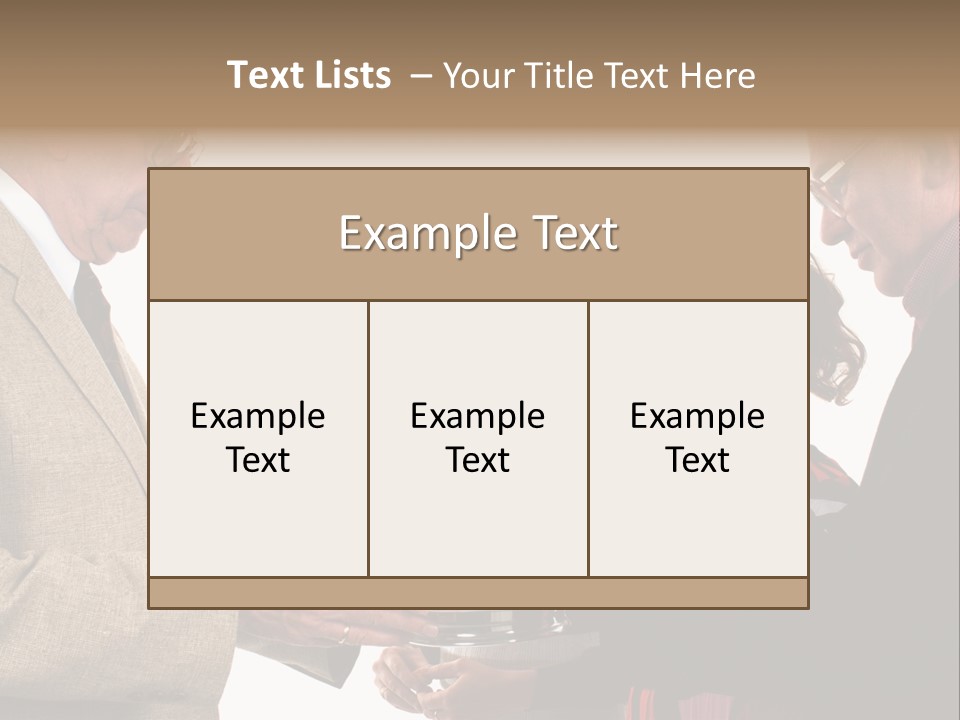 Elderly Man Passing The Bread Of Communion To Three People In The Congregation. Isolated On White. PowerPoint Template