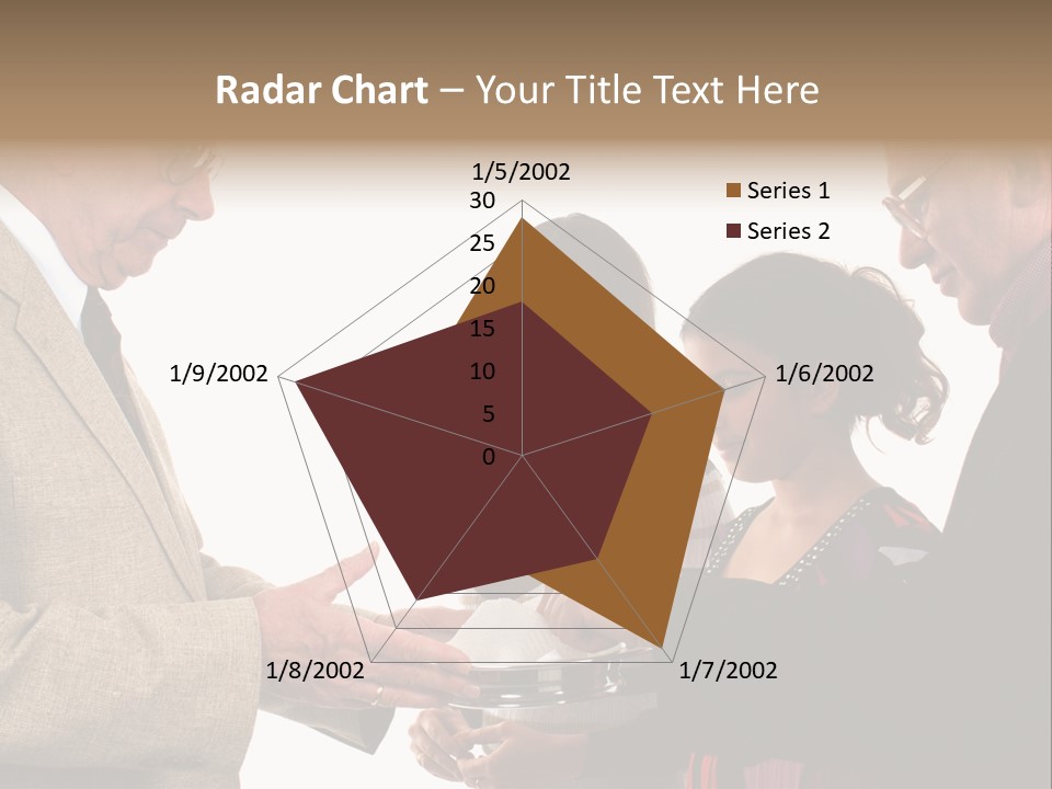 Elderly Man Passing The Bread Of Communion To Three People In The Congregation. Isolated On White. PowerPoint Template