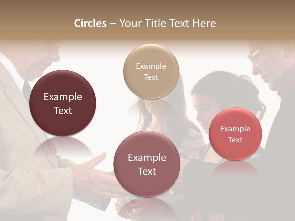 Elderly Man Passing The Bread Of Communion To Three People In The Congregation. Isolated On White. PowerPoint Template